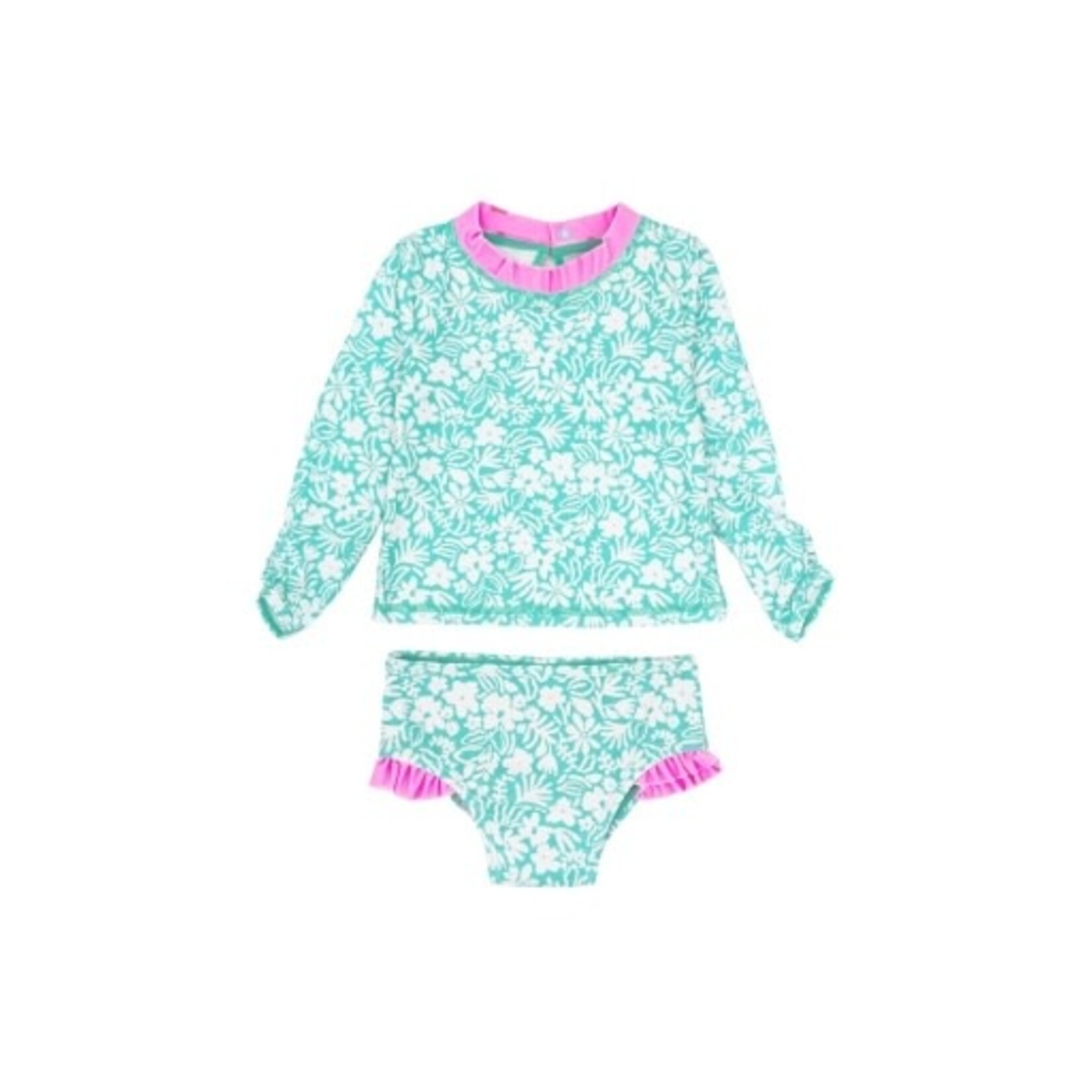 FEATHER 4 ARROW Pool Blue Floral Swim Set