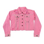 Tweenstyle Pink Raw Hem Bling Jacket