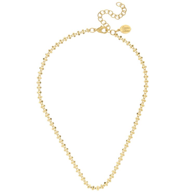 Susan Shaw Gold Dainty Ladder Chain Necklace
