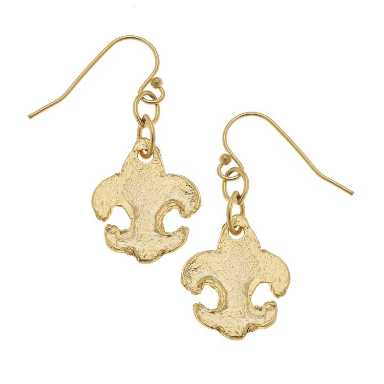 Susan Shaw Small Fleur-de-lis Earrings