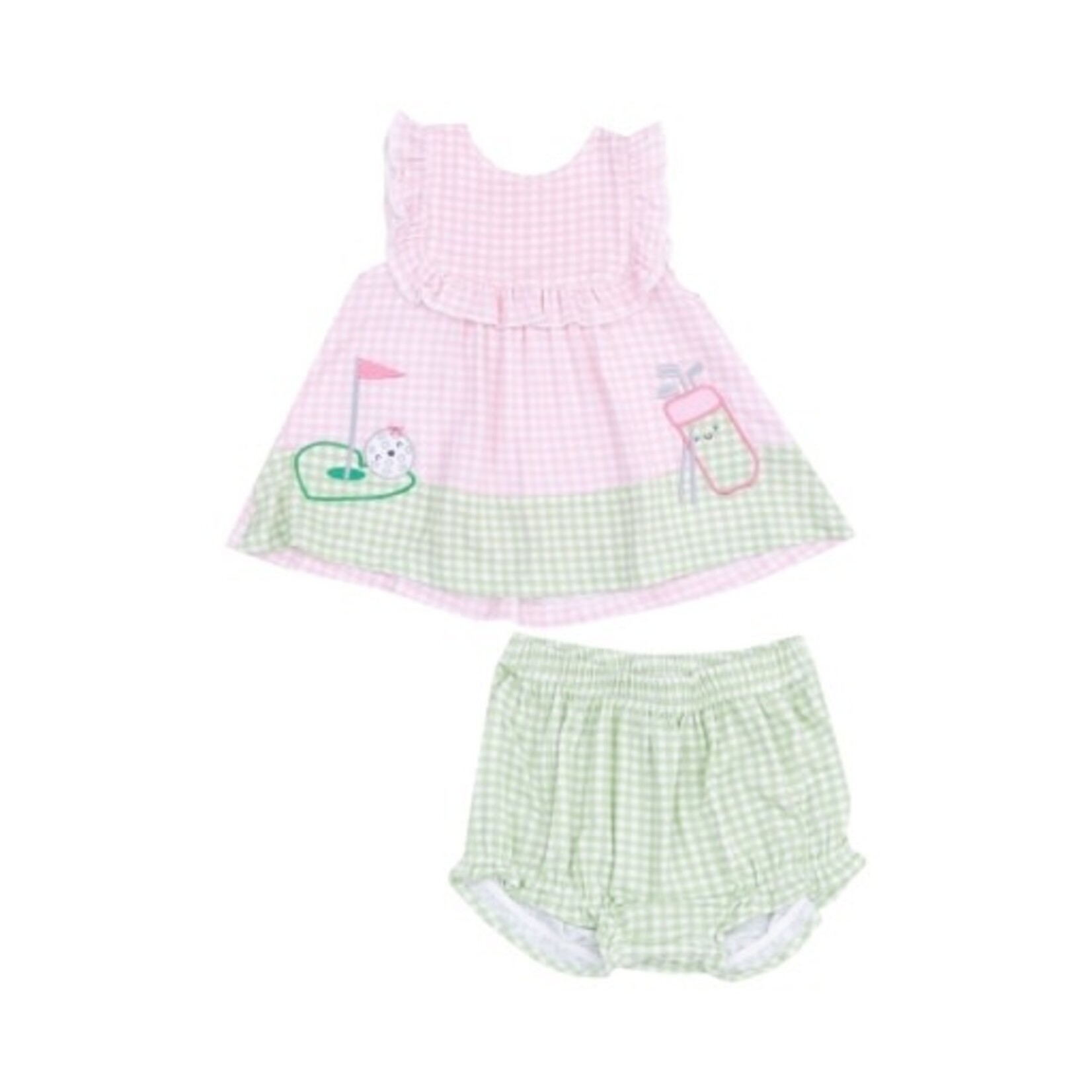 Angel Dear Golf Pink Mini Gingham Set