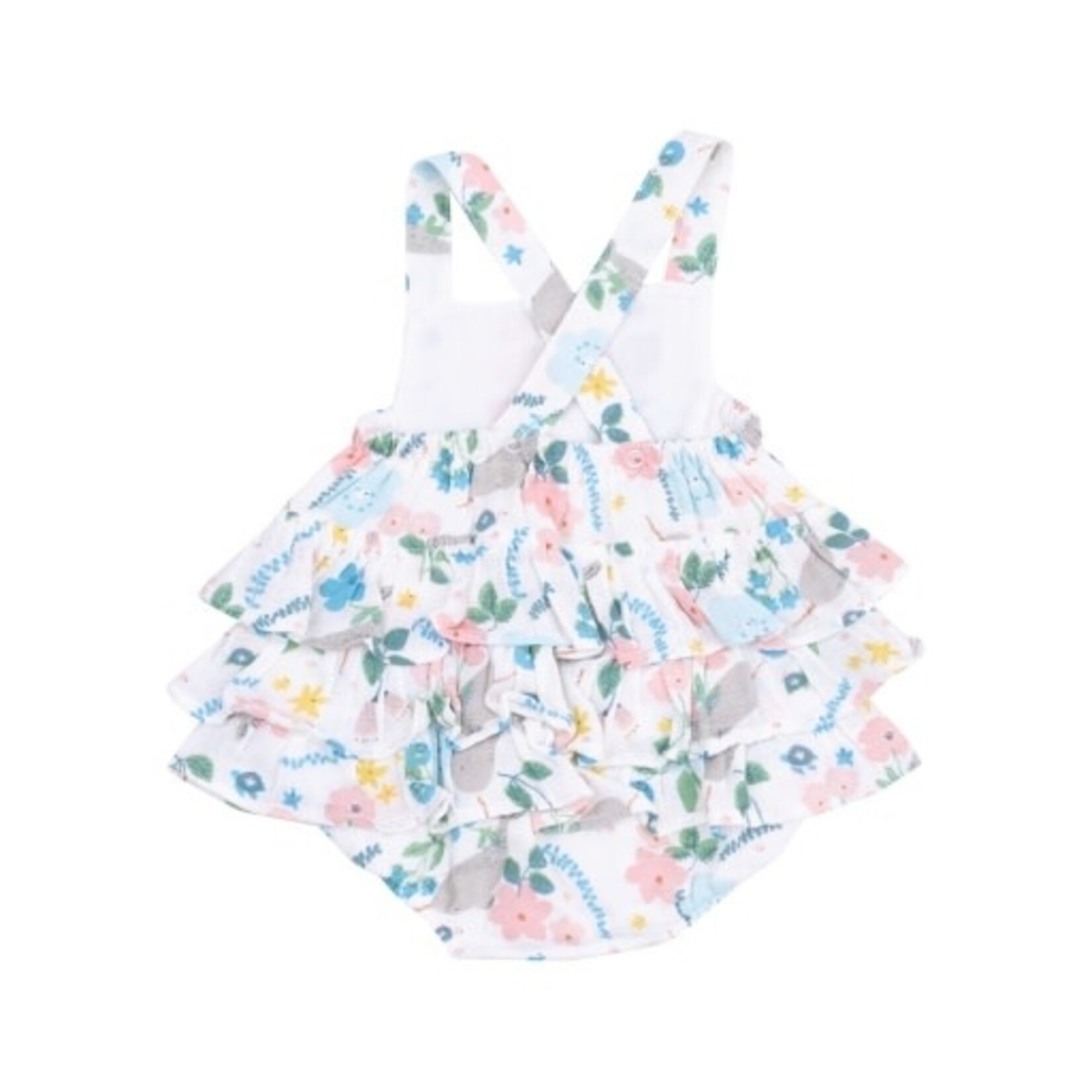 Angel Dear Narwhal Floral Ruffle Sunsuit
