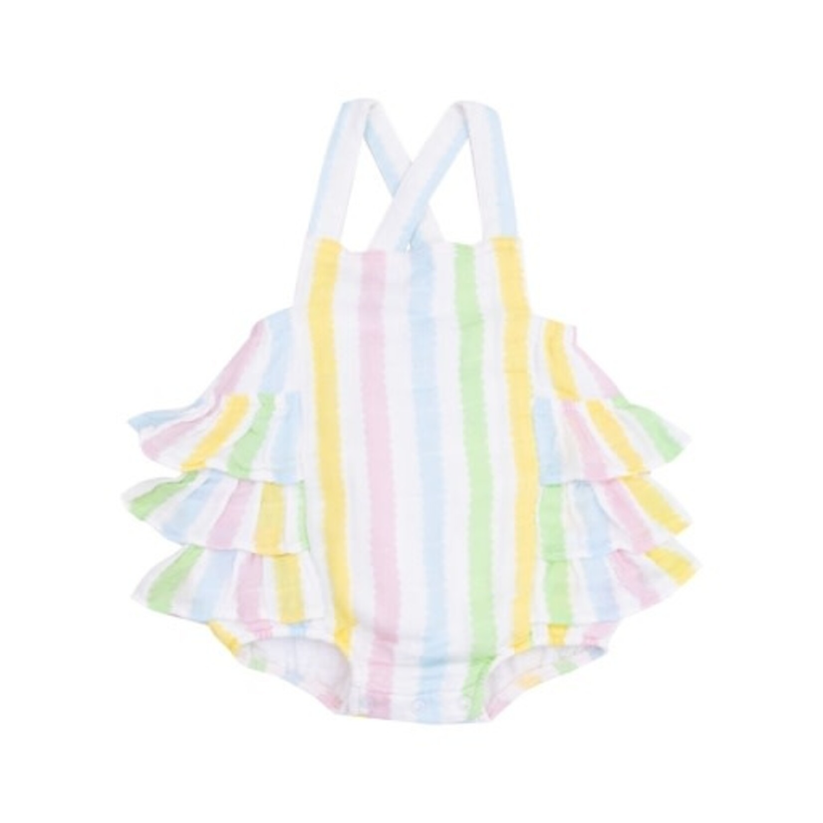 Angel Dear Ric Rac Stripe Ruffle Sunsuit