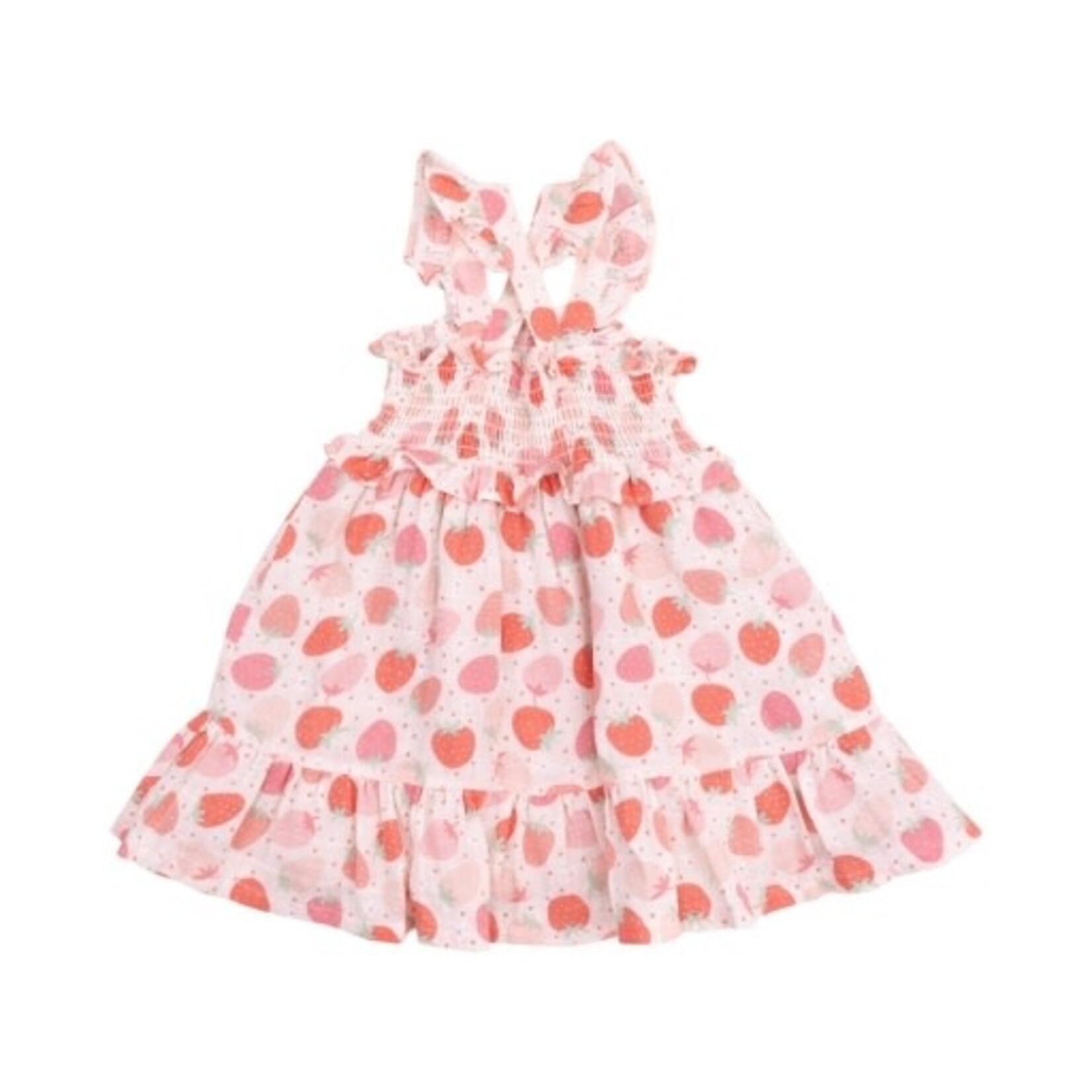Angel Dear Strawberry Smocked Ruffle Sundress