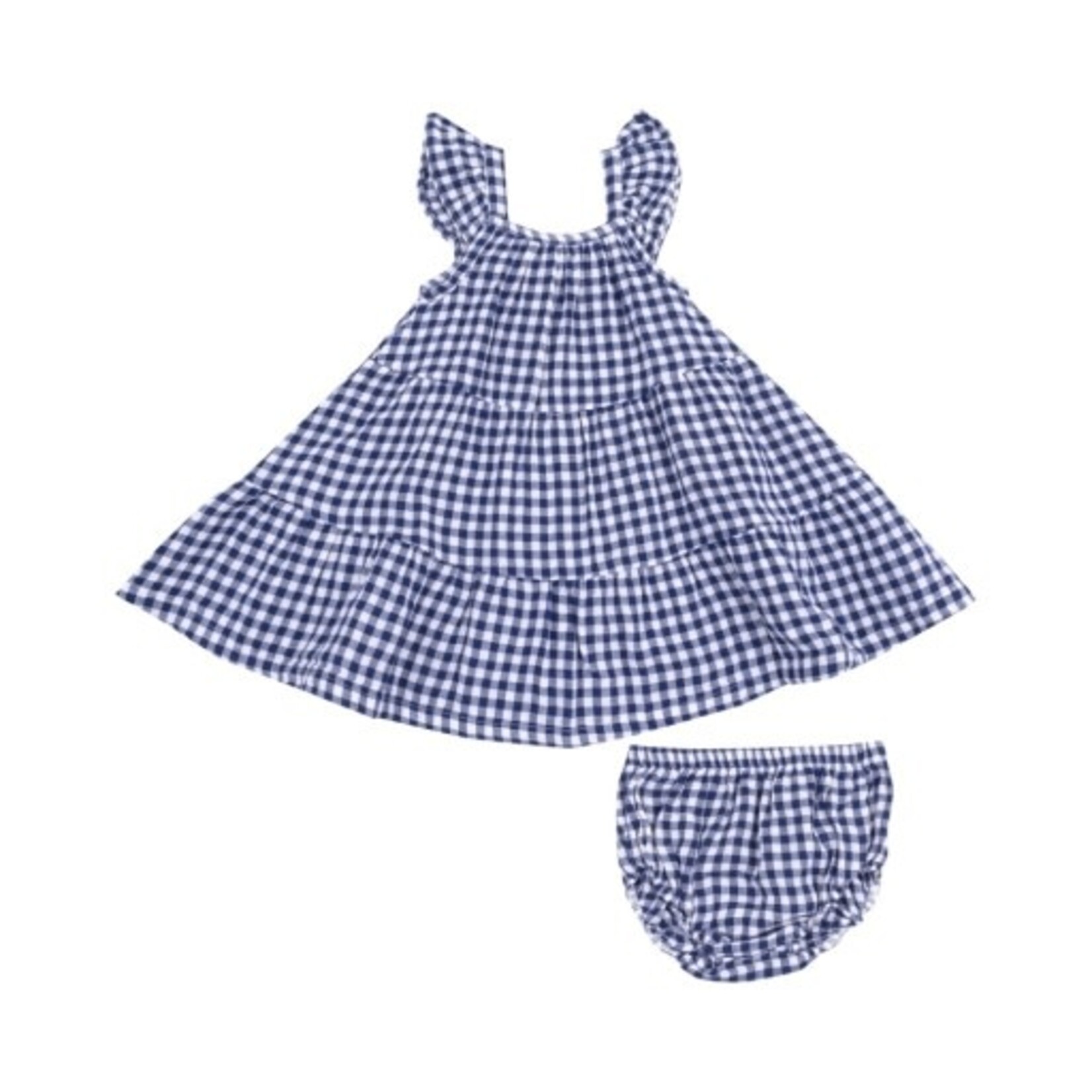 Angel Dear Navy Gingham Twirly Sundress