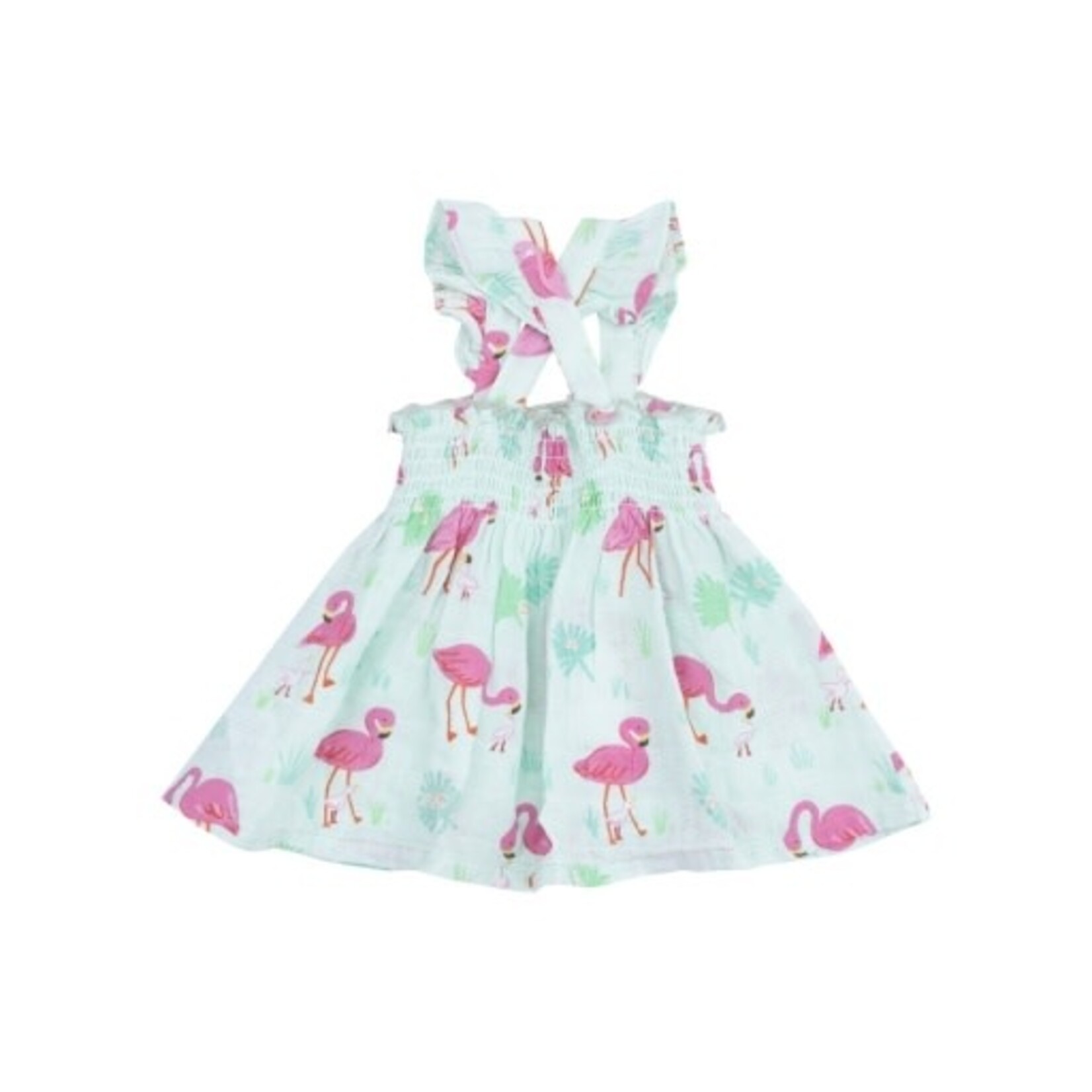 Angel Dear Flamingos Ruffle Strap Smocked Set