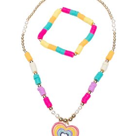Great Pretenders Rainbow Love Necklace Bracelet Set-0