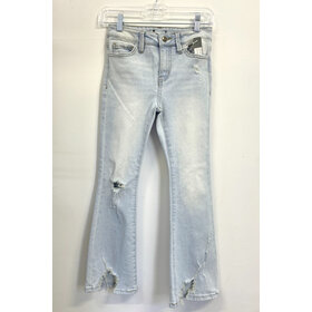 Tractr Indigo Destructed Flare Jeans