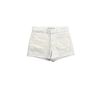 Tractr White Floral Patch Fray Hemmed Shorts