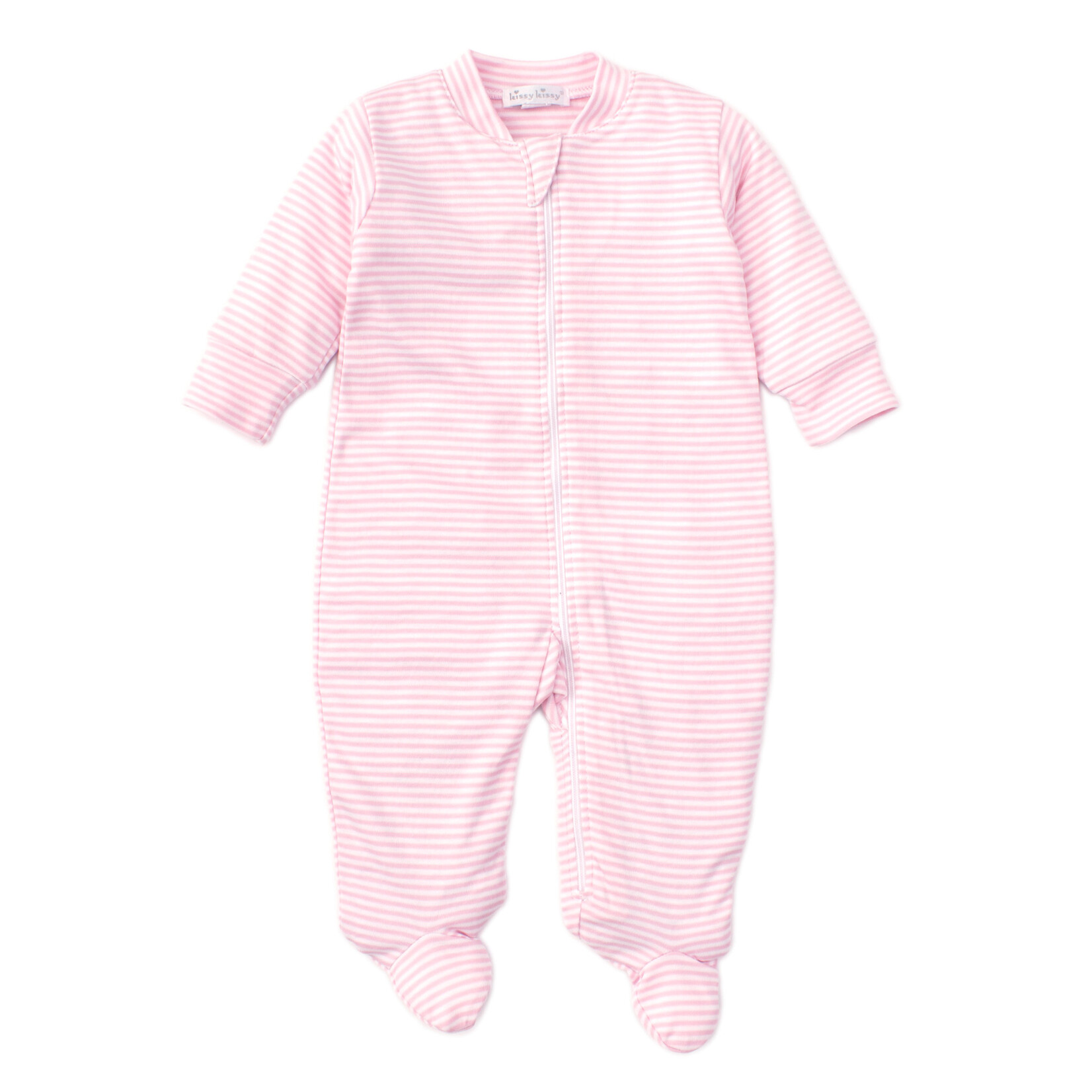 Kissy Kissy Pink Stripe Zip Footie