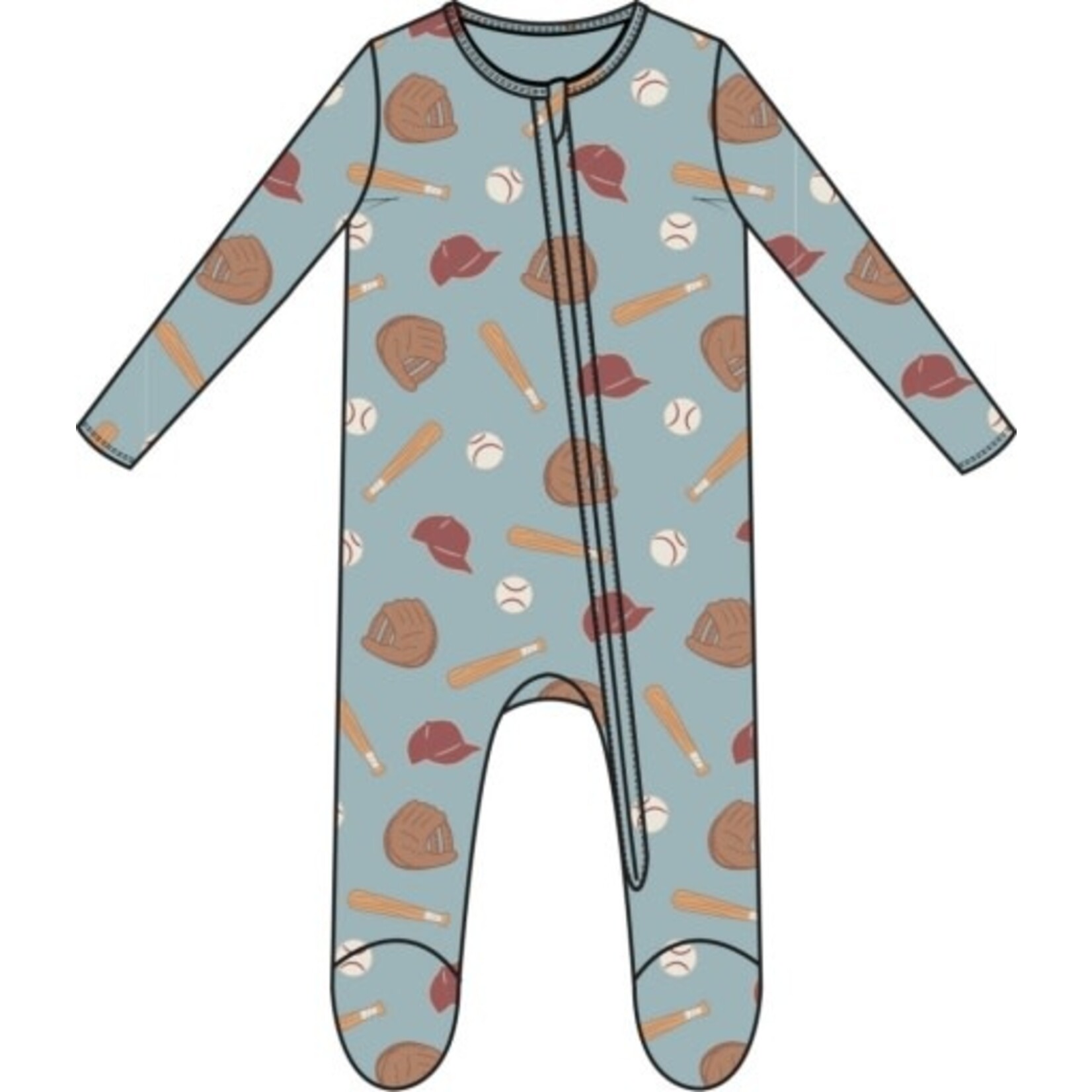 Angel Dear Baseball 2 Way Zipper Footie