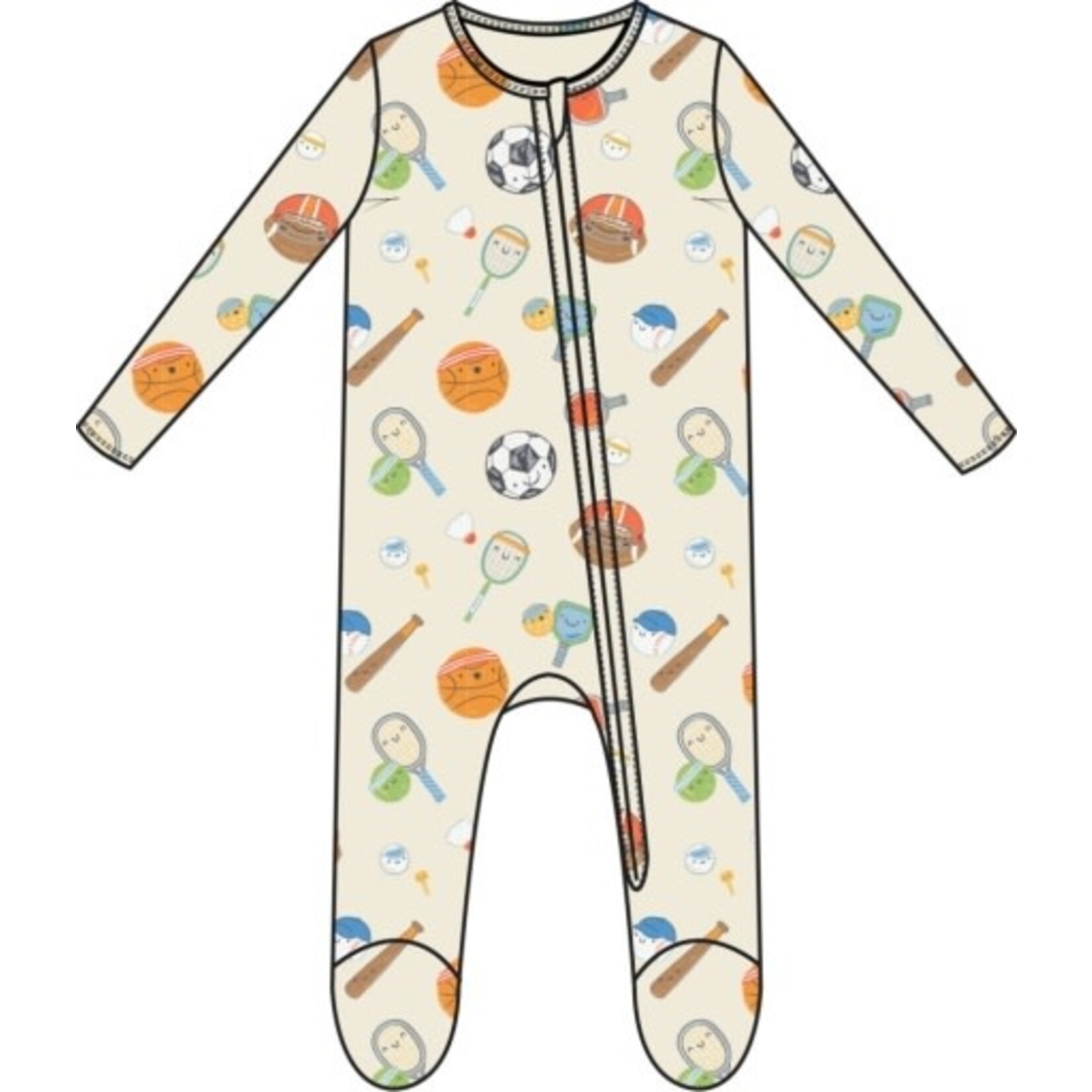 Angel Dear Sports Ball Friends 2 Way Zipper Footie