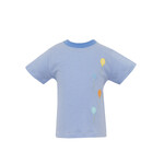 Claire & Charlie Blue Stripe Balloon Shirt