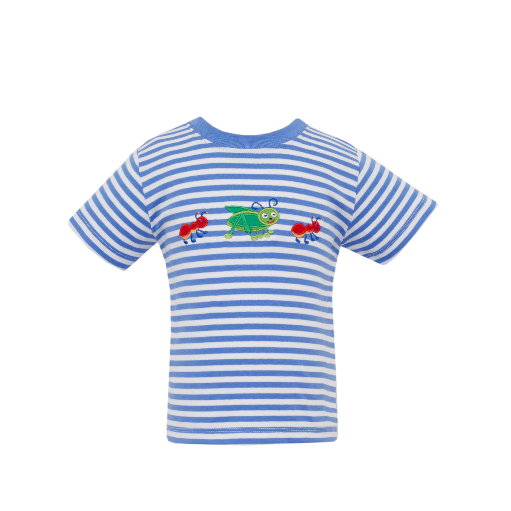 Claire & Charlie Blue Stripe Bug Shirt