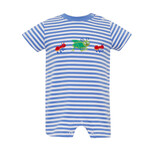 Claire & Charlie Blue Stripe Bug Romper