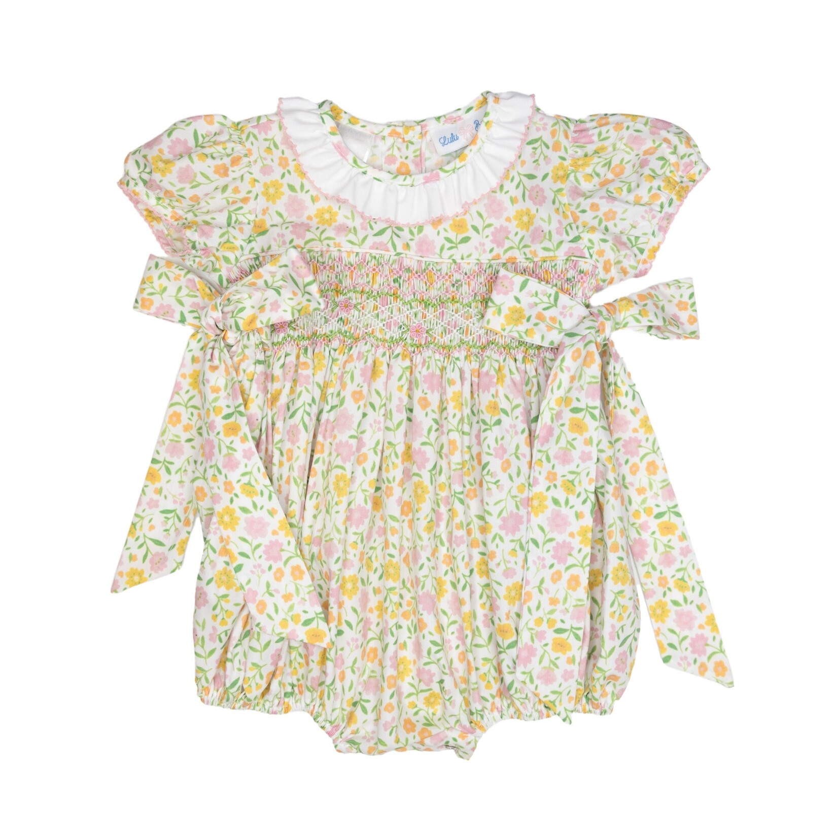 Lulu Bebe Yellow Floral Smock Bubble
