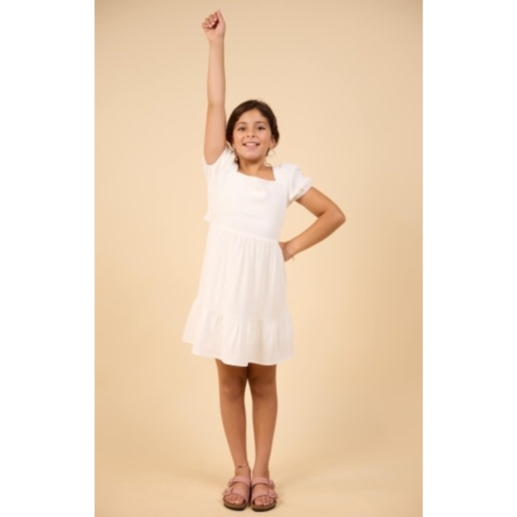 Sadie & Sage White Sugarloaf Back Tie Dress