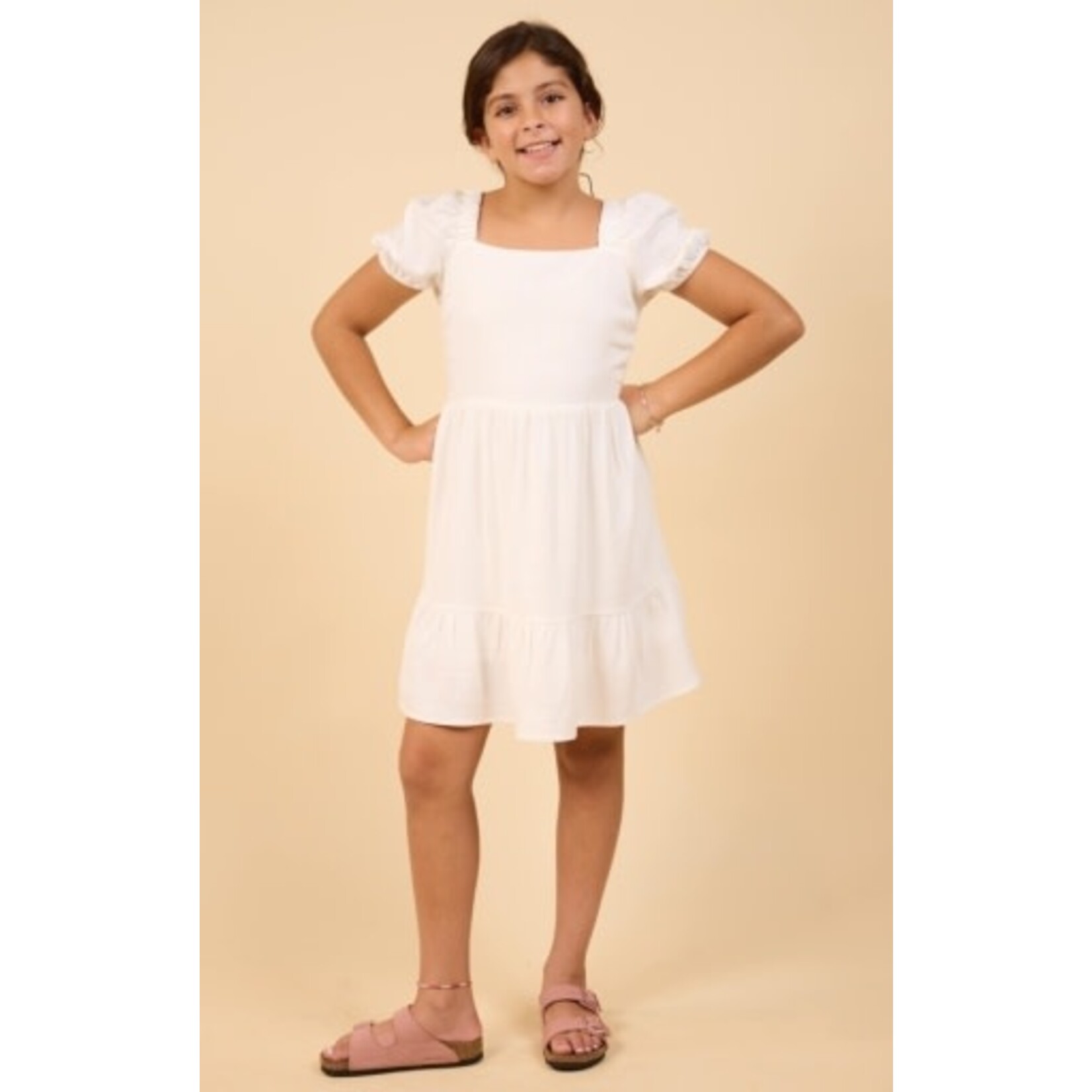 Sadie & Sage White Sugarloaf Back Tie Dress
