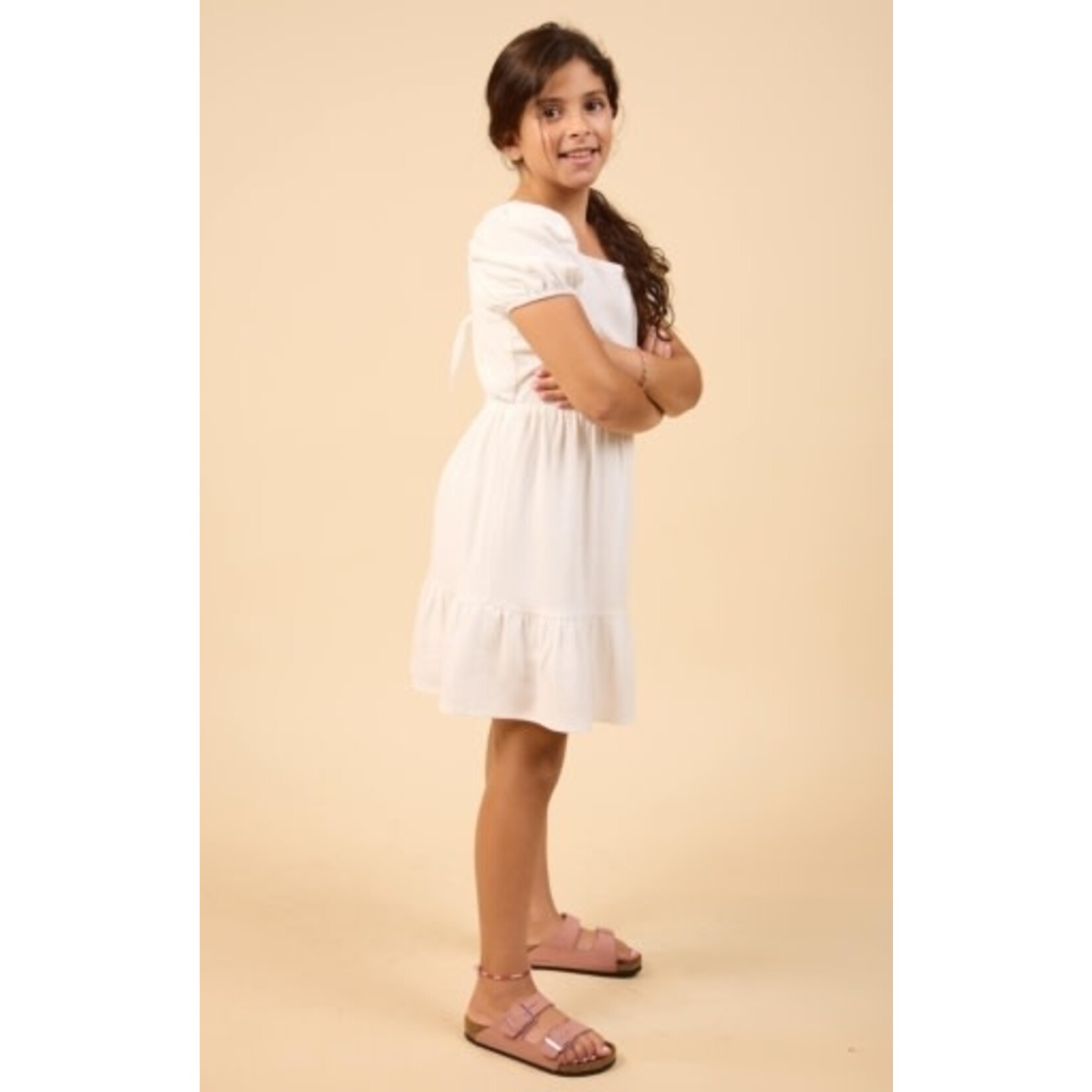 Sadie & Sage White Sugarloaf Back Tie Dress