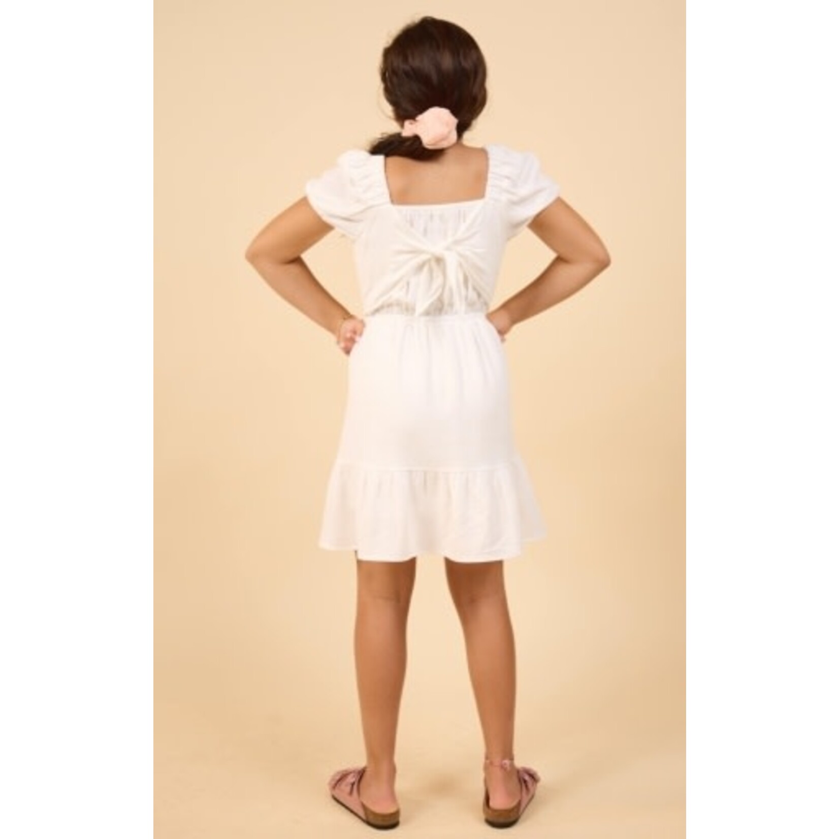 Sadie & Sage White Sugarloaf Back Tie Dress