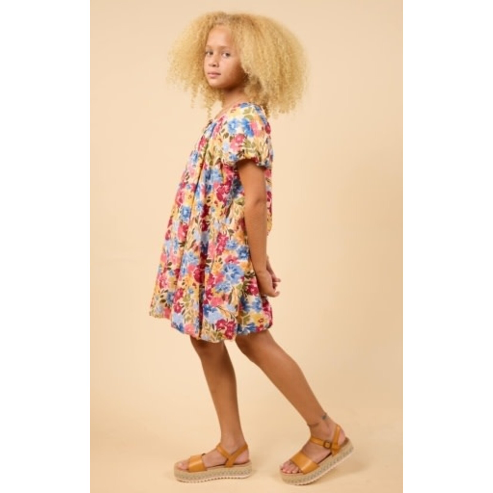 Sadie & Sage Blue Floral Palette Babydoll Dress