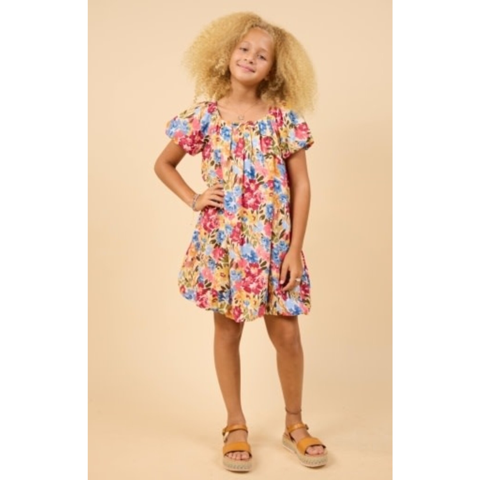 Sadie & Sage Blue Floral Palette Babydoll Dress
