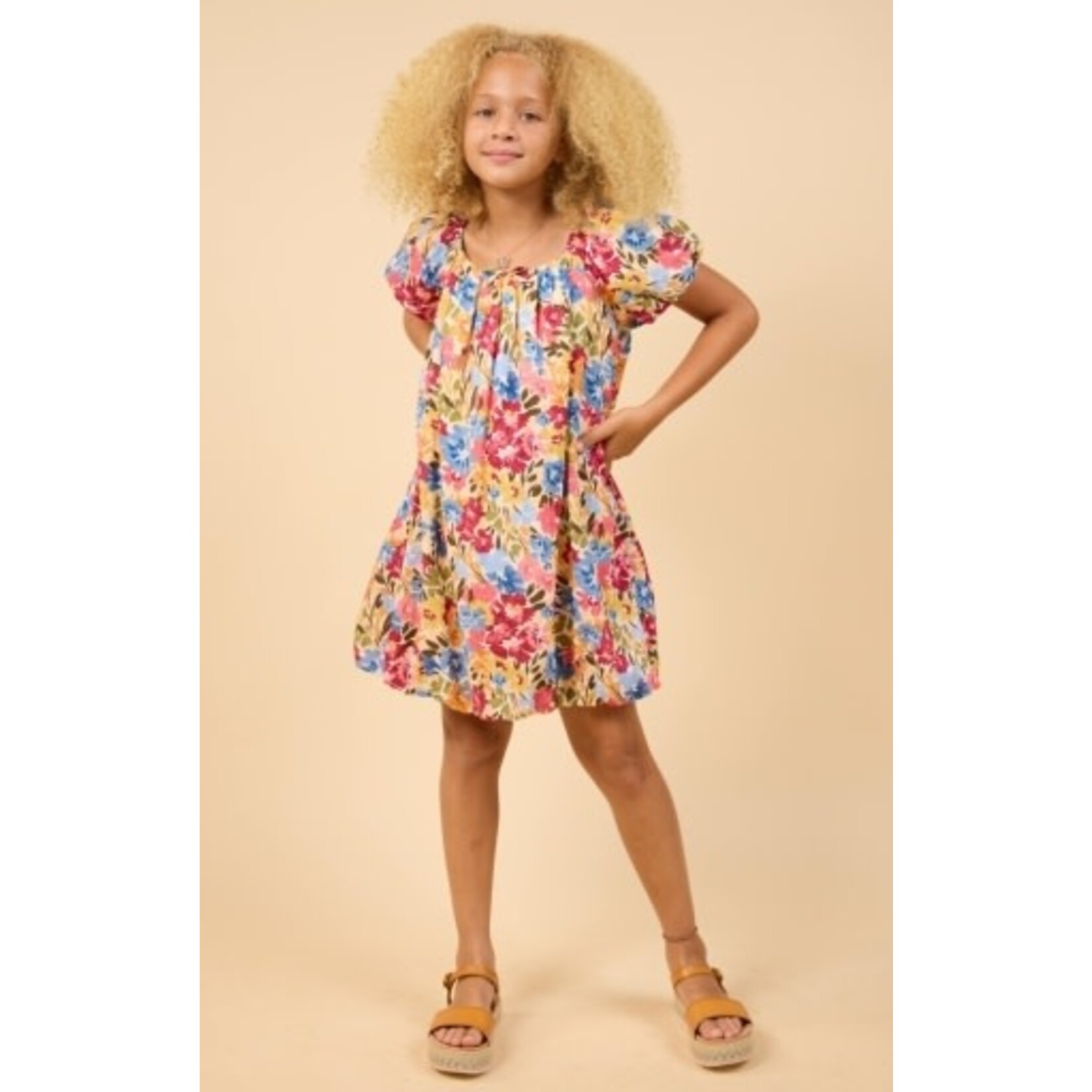 Sadie & Sage Blue Floral Palette Babydoll Dress