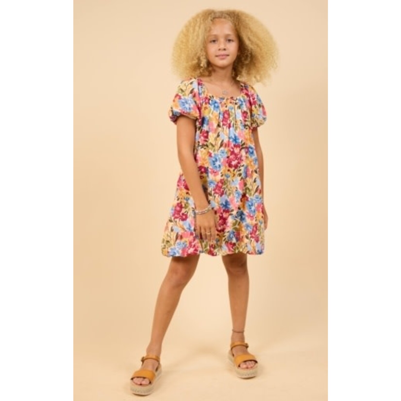 Sadie & Sage Blue Floral Palette Babydoll Dress