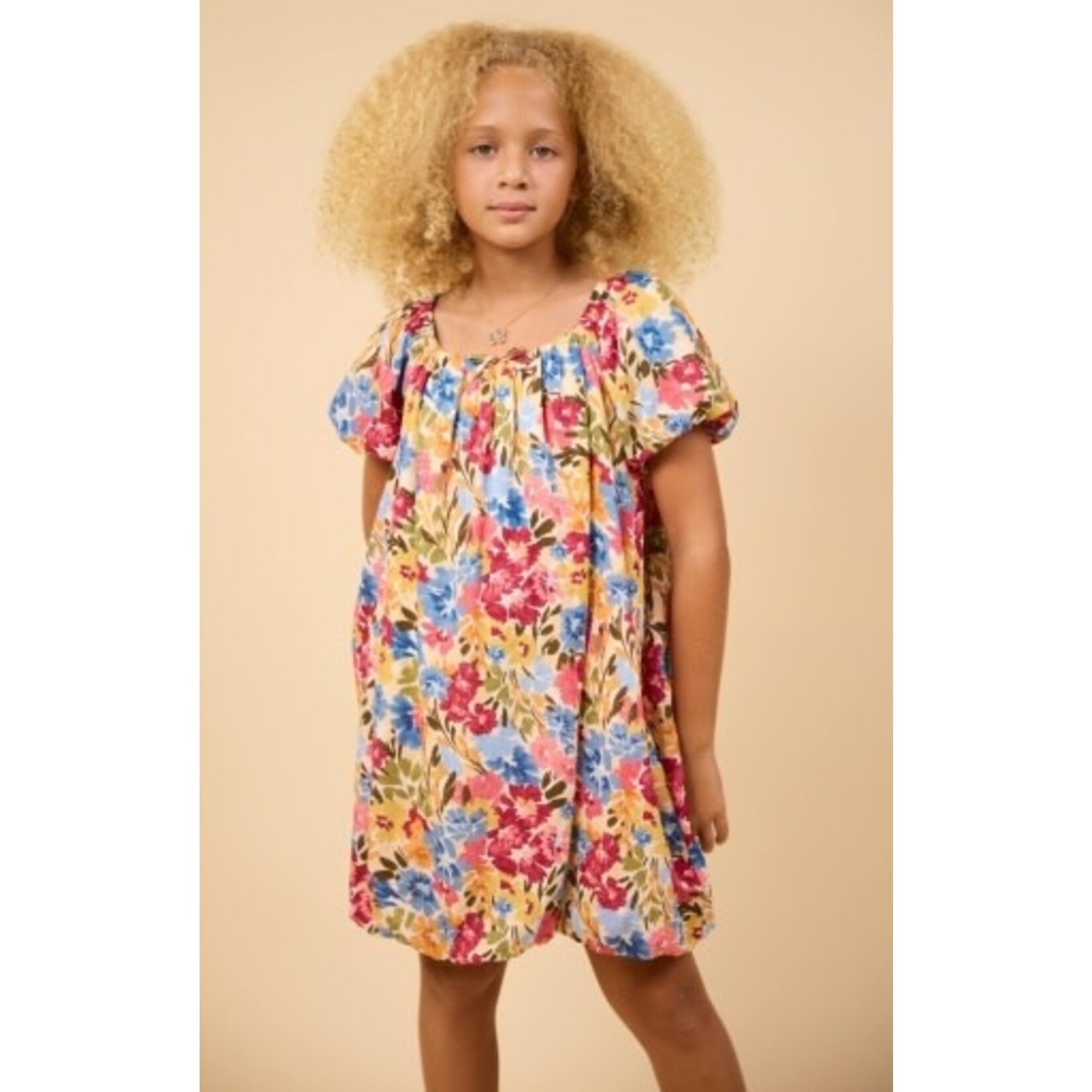 Sadie & Sage Blue Floral Palette Babydoll Dress