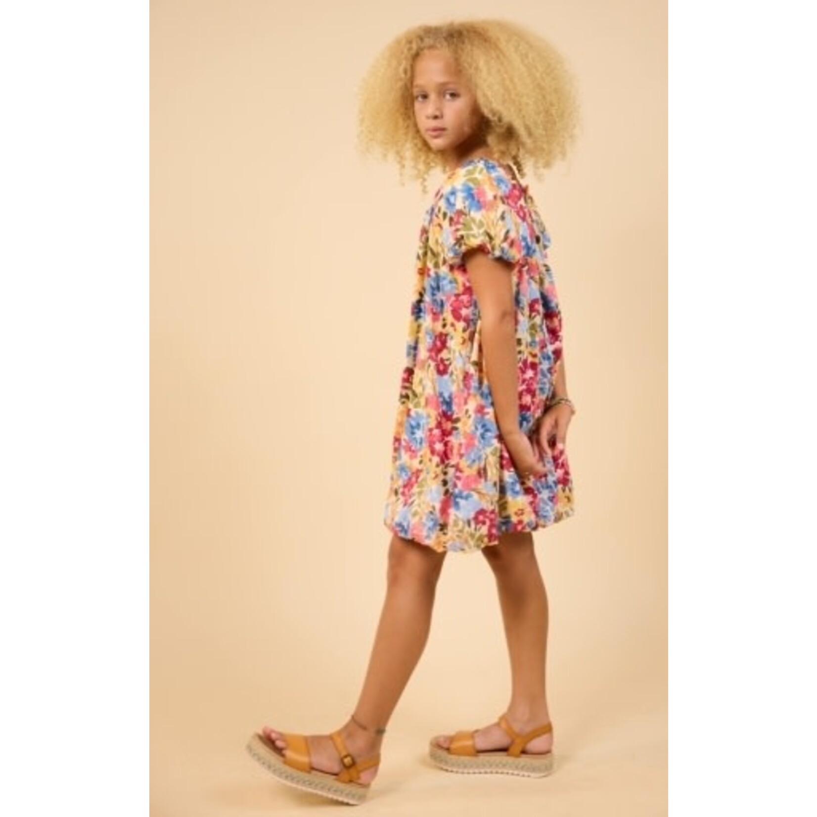 Sadie & Sage Blue Floral Palette Babydoll Dress