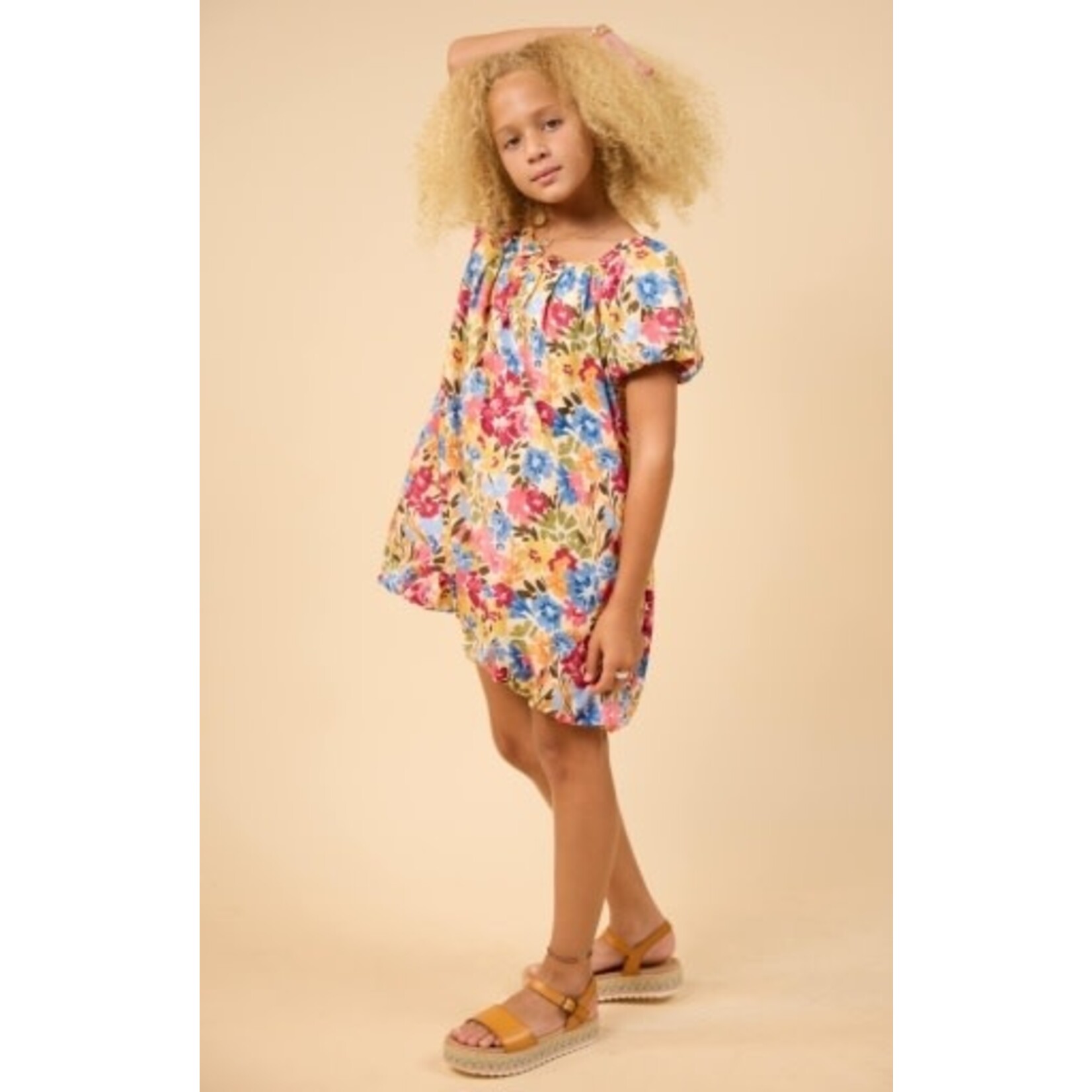 Sadie & Sage Blue Floral Palette Babydoll Dress