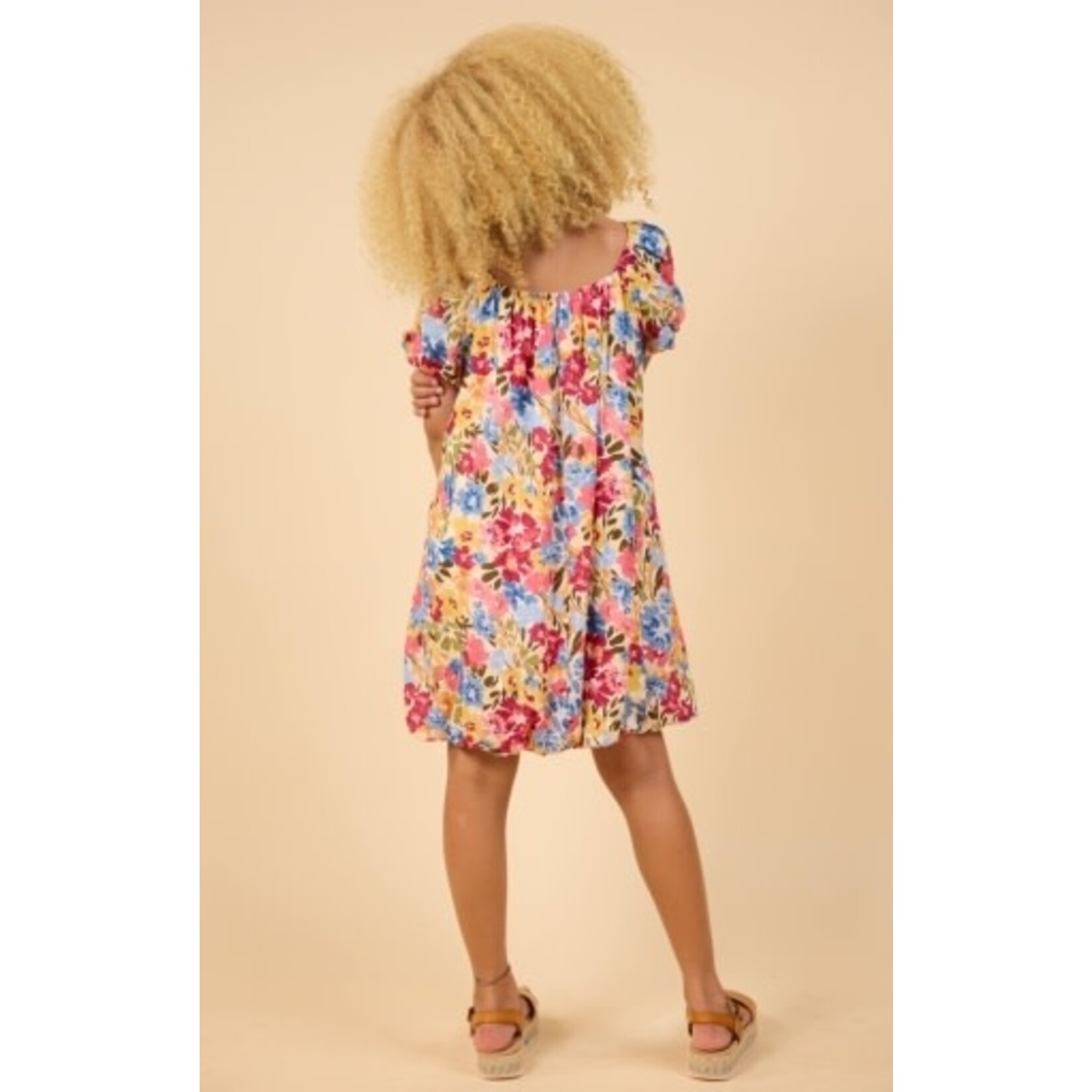 Sadie & Sage Blue Floral Palette Babydoll Dress