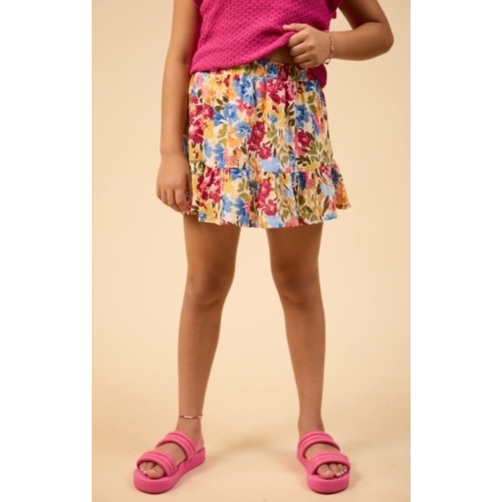 Sadie & Sage Floral Ruffle Hem Skirt