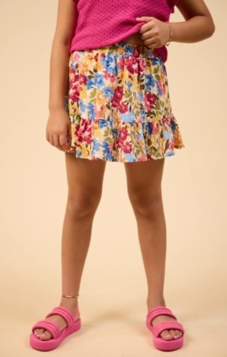 Sadie & Sage Floral Ruffle Hem Skirt