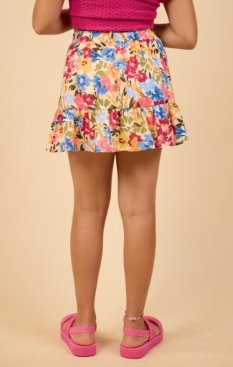 Sadie & Sage Floral Ruffle Hem Skirt