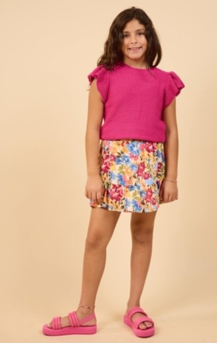 Sadie & Sage Floral Ruffle Hem Skirt