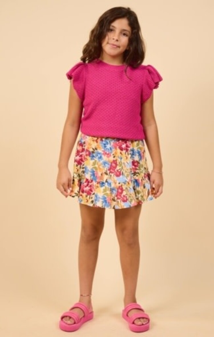 Sadie & Sage Floral Ruffle Hem Skirt