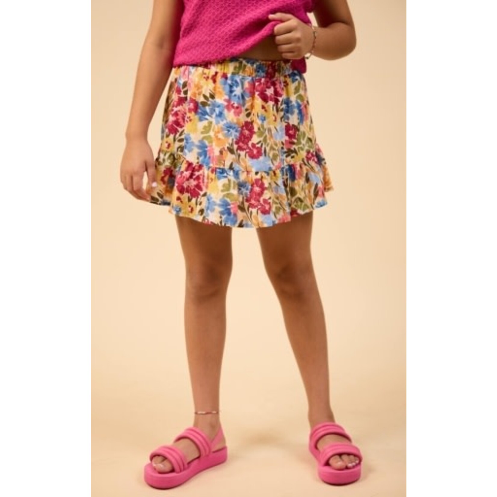 Sadie & Sage Floral Ruffle Hem Skirt