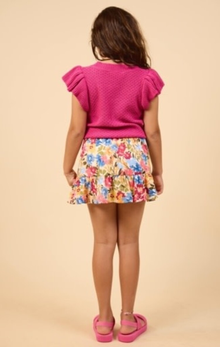 Sadie & Sage Floral Ruffle Hem Skirt