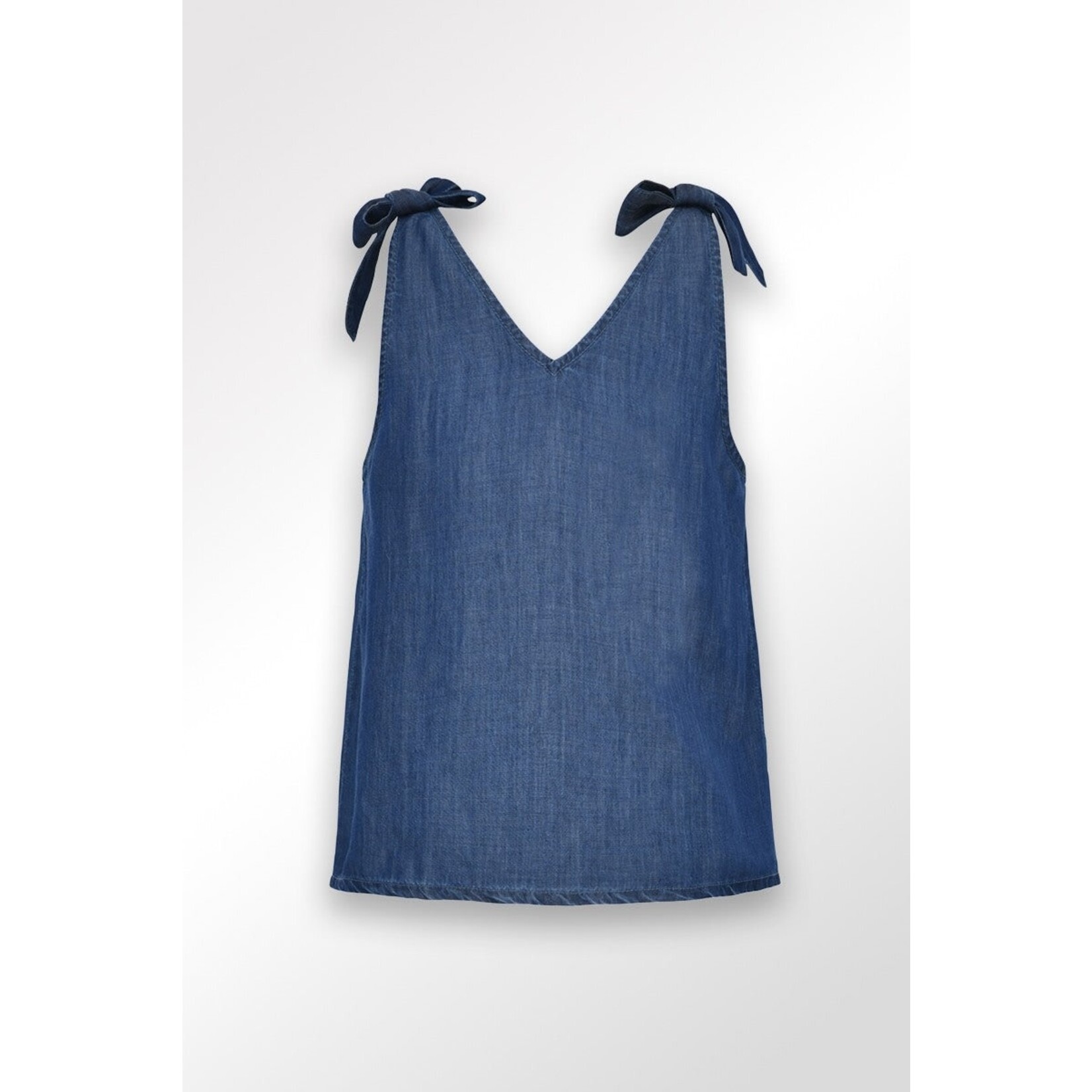 Molly Bracken Denim Tie Shoulder Top