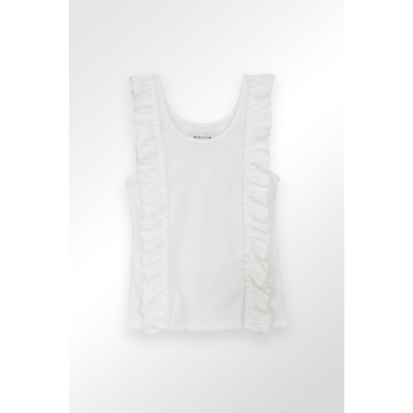 Molly Bracken White Ruffle Tank Top