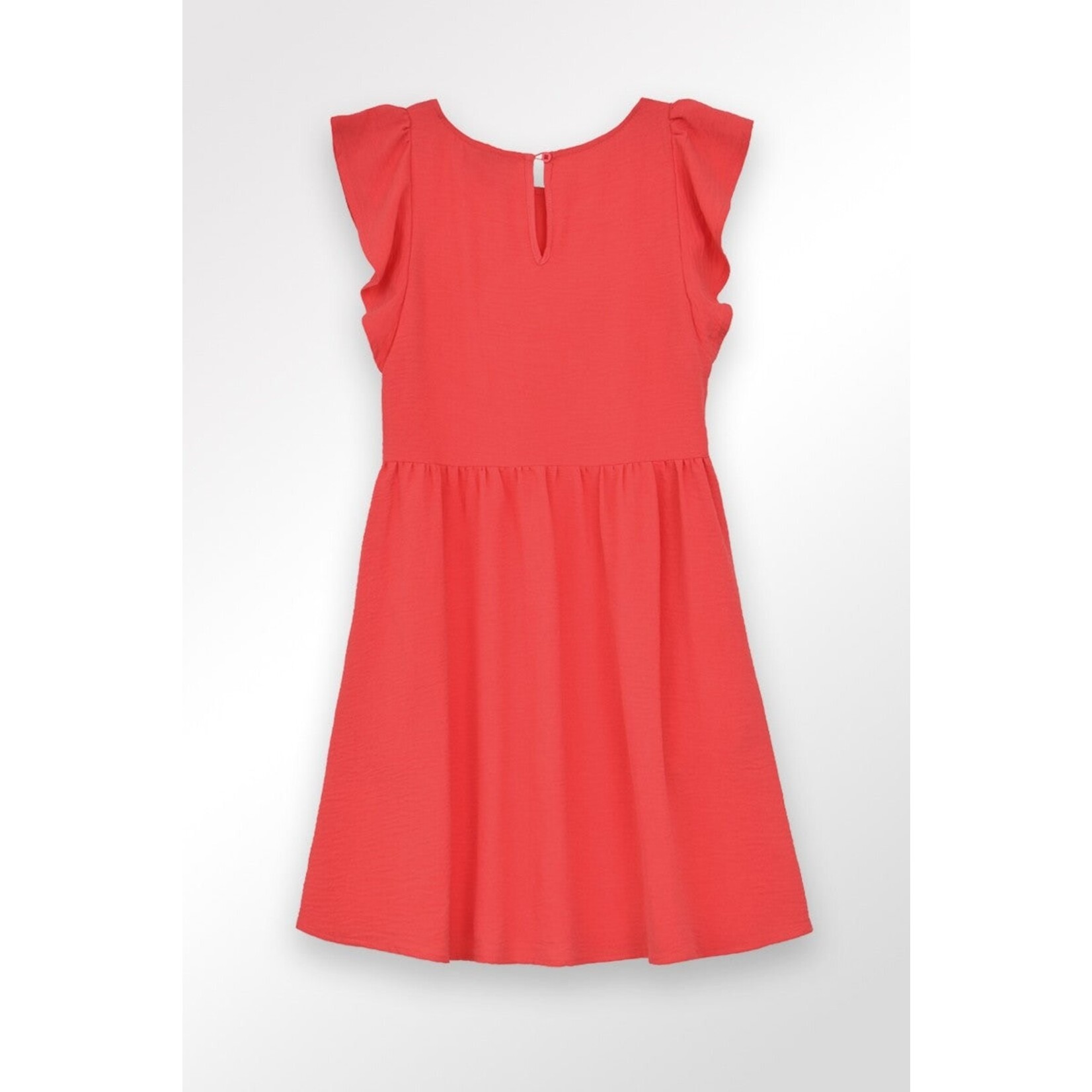 Molly Bracken Coral Ruffle Skater Dress