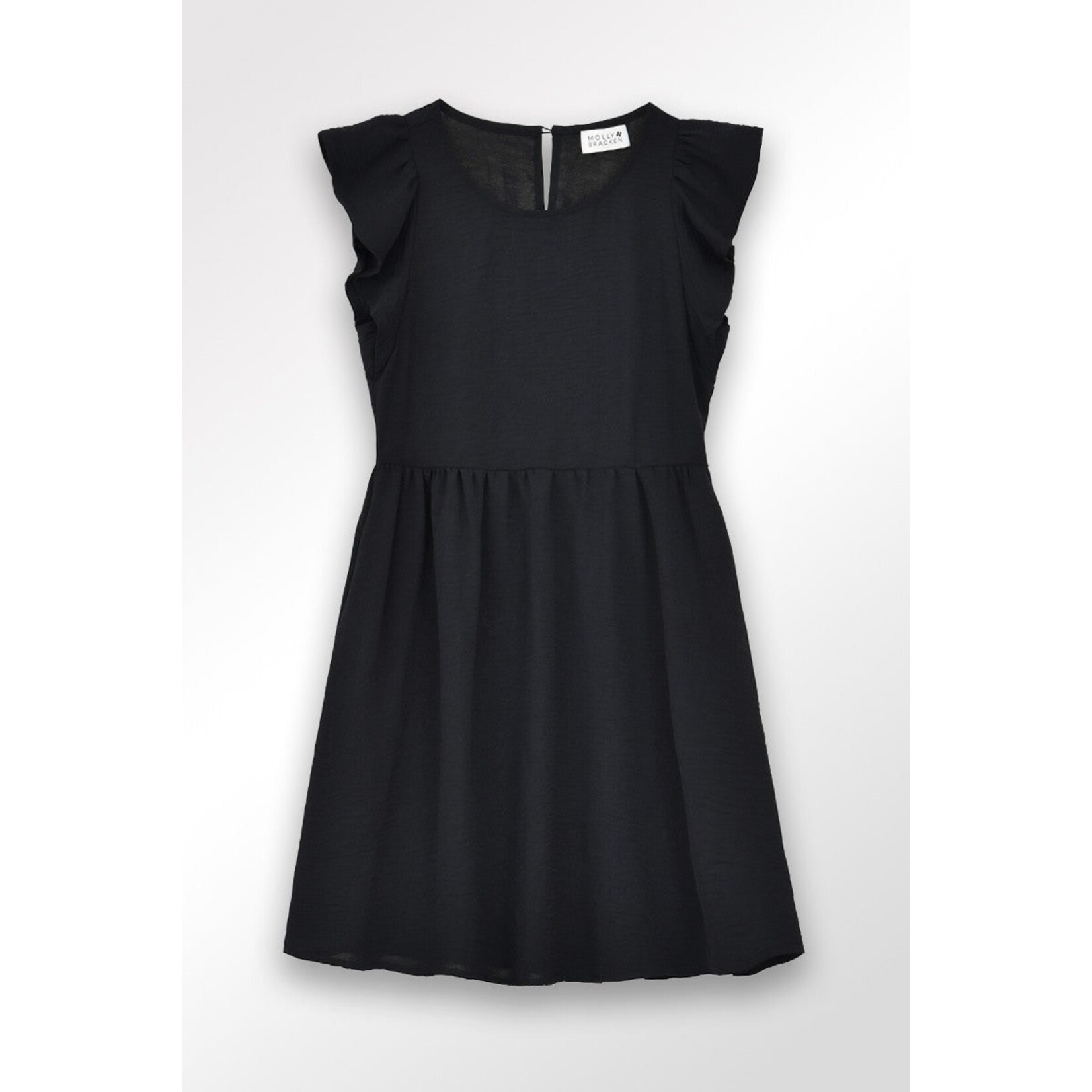 Molly Bracken Black Ruffle Skater Dress