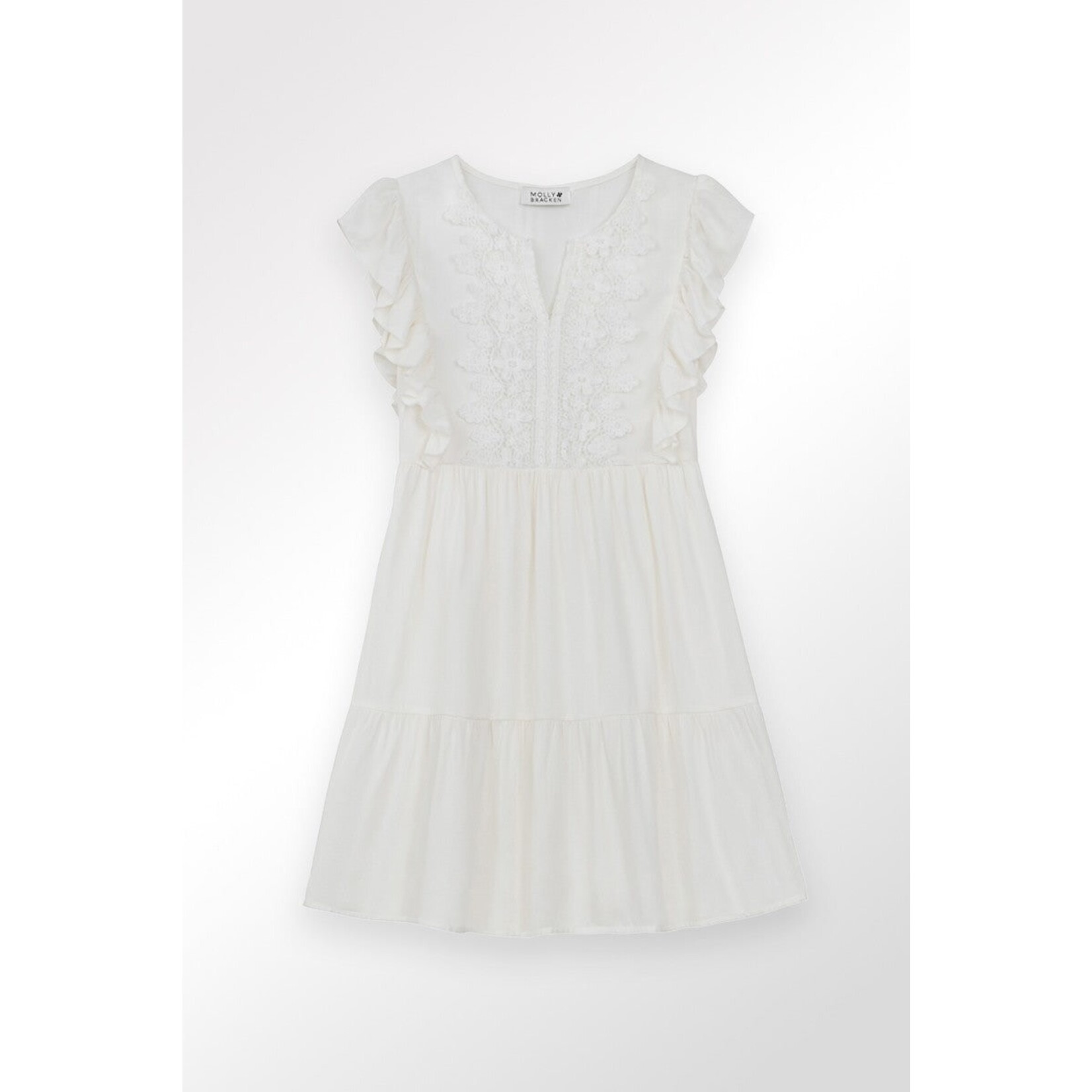 Molly Bracken White Lace Top Dress