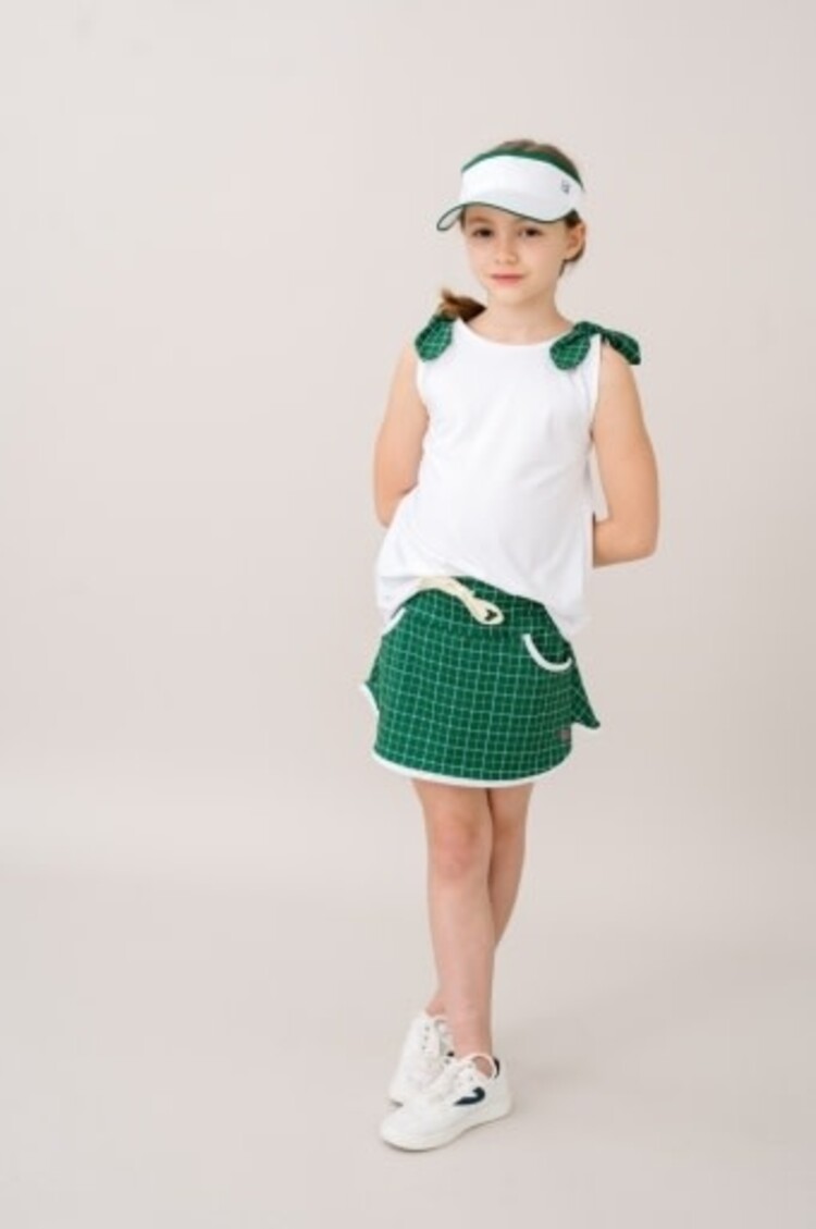 Set Athleisure Green Windowpane Tiffany Skort