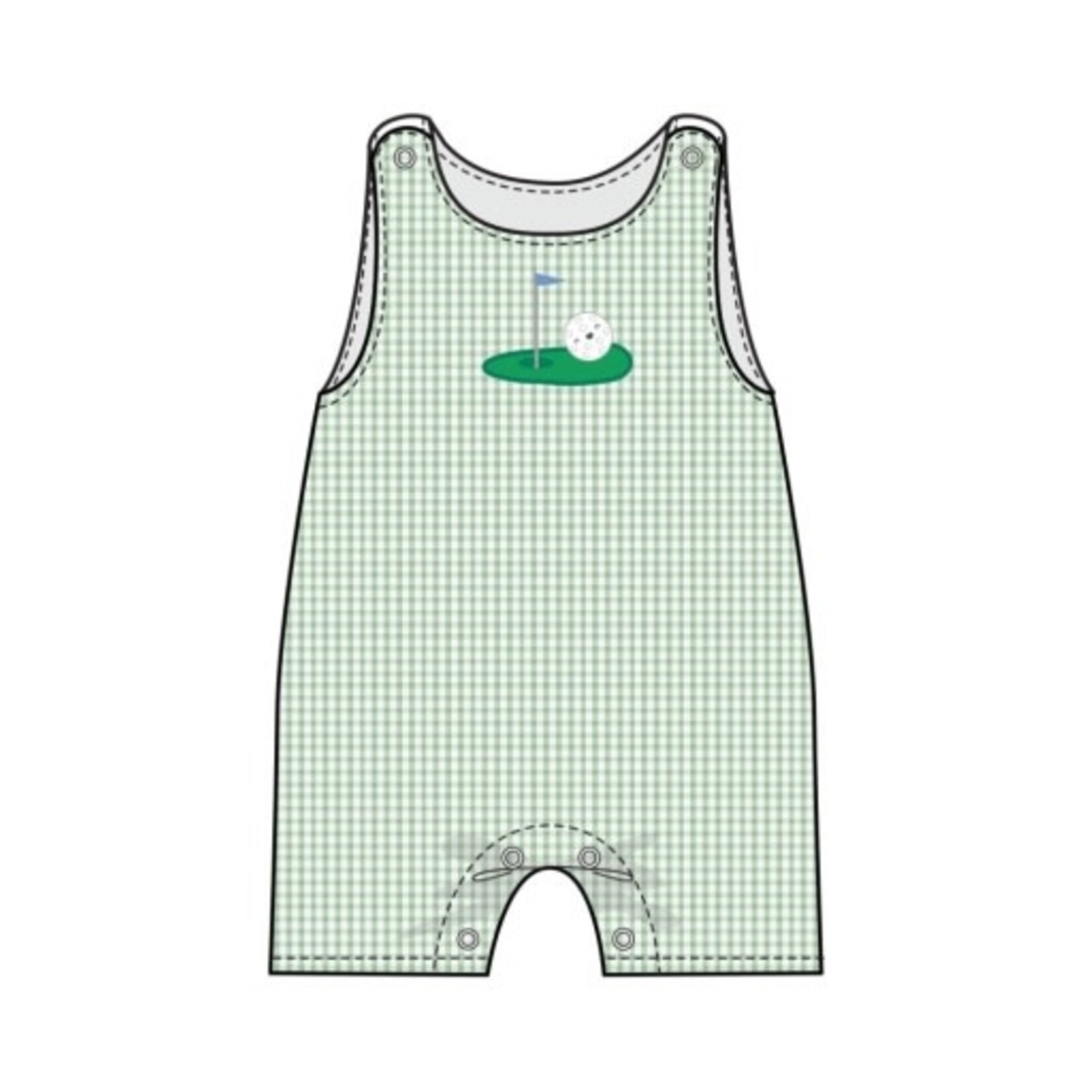 Angel Dear Golf Applique Sleeveless Shortie Romper With Applique
