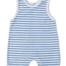 Kissy Kissy Lt Blue Cabana Stripe Terry Romper