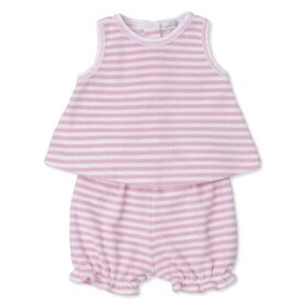 Kissy Kissy Pink Stripe Cabana Terry Sunsuit Set