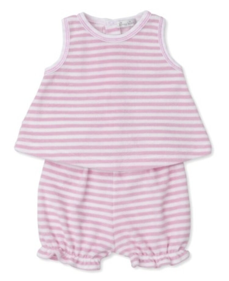 Kissy Kissy Pink Stripe Cabana Terry Sunsuit Set