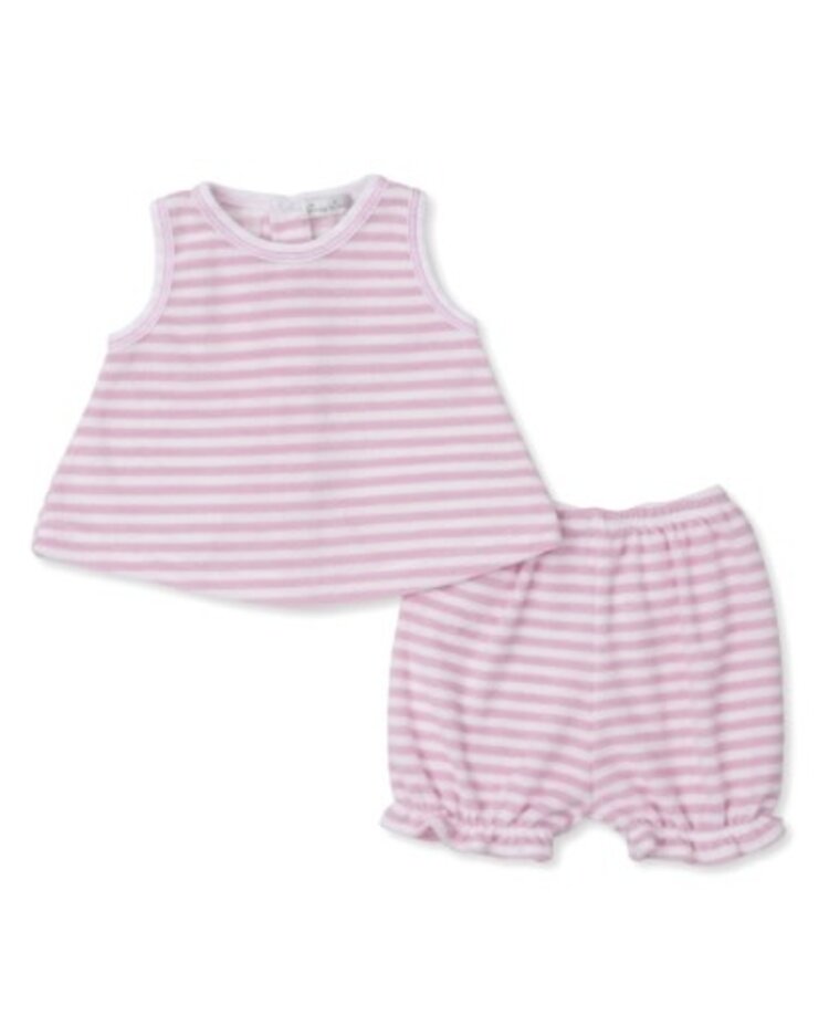 Kissy Kissy Pink Stripe Cabana Terry Sunsuit Set
